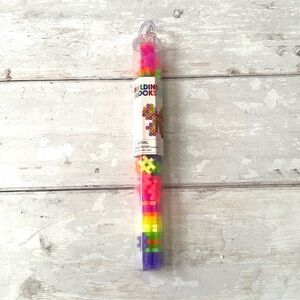 Kids Building Blocks Toys Playset 72ct Pieces Rainbow Neon Colors NEW